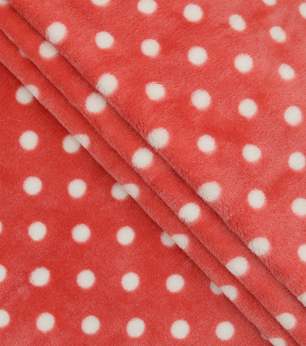 Red & White Polka Dot Sew Lush Fleece Fabric