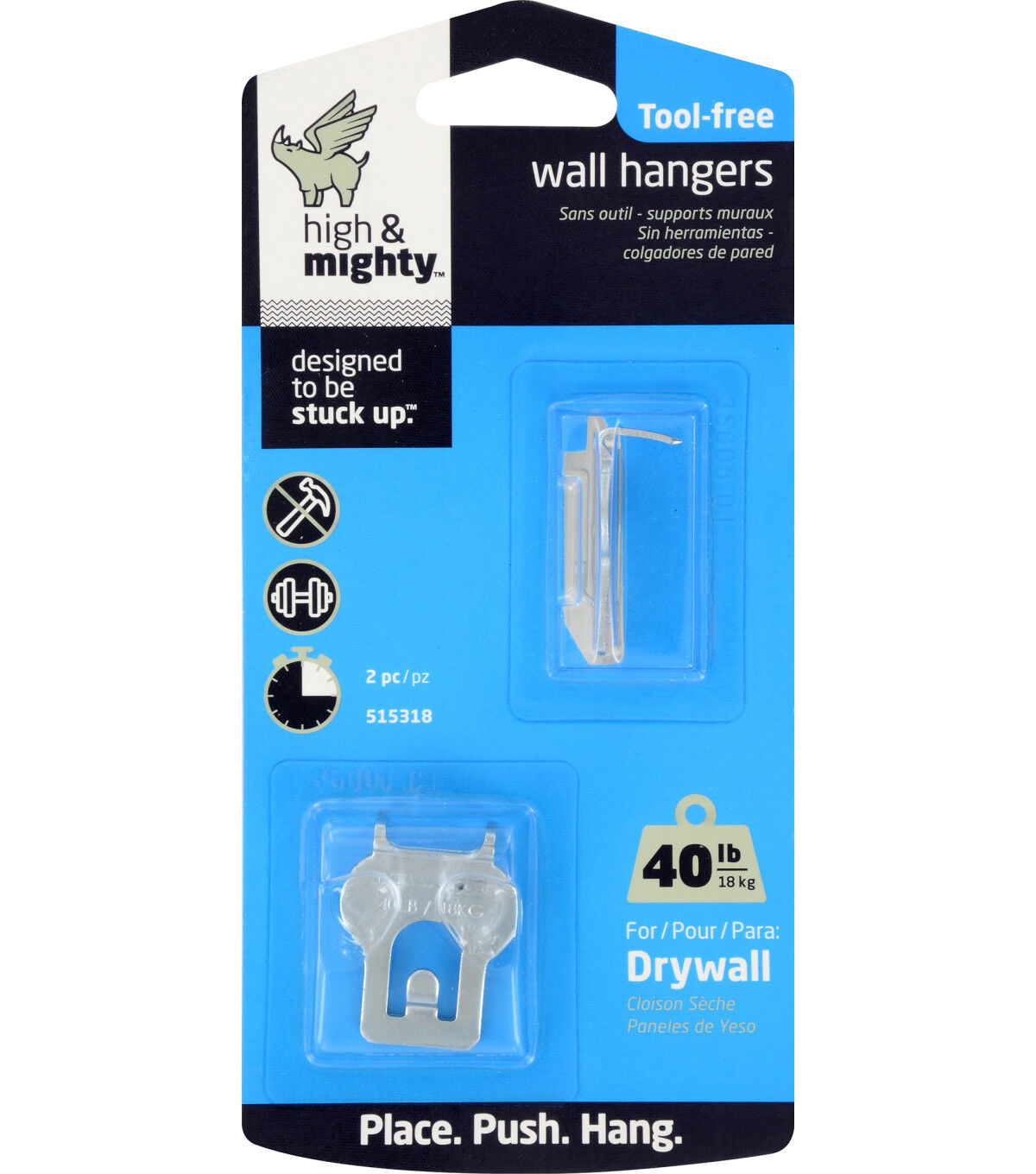 High & Mighty 40lbs Picture Hangers 2pk