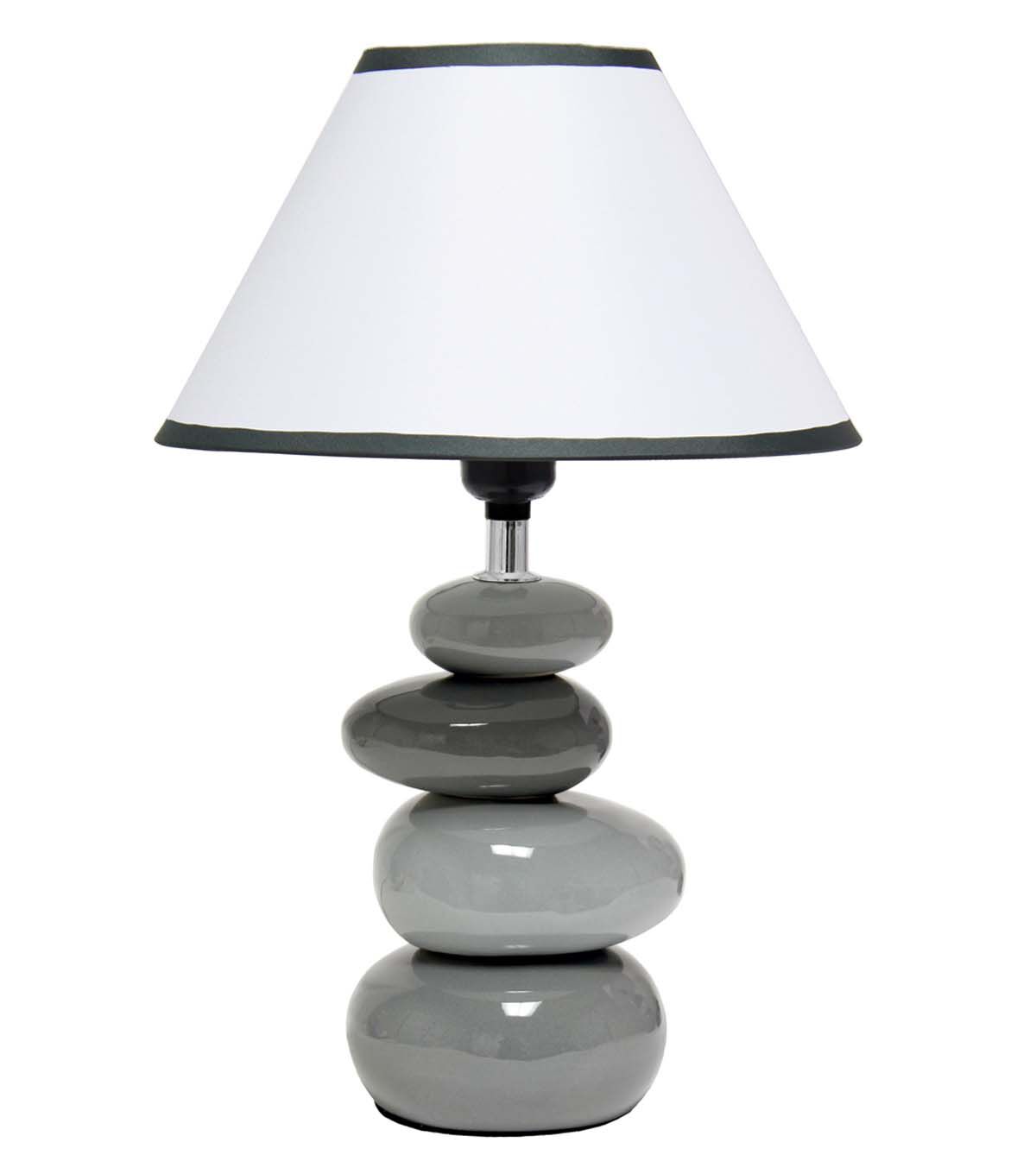 All The Rages 15 Ceramic Stacking Stones Lamp With White Fabric Shade