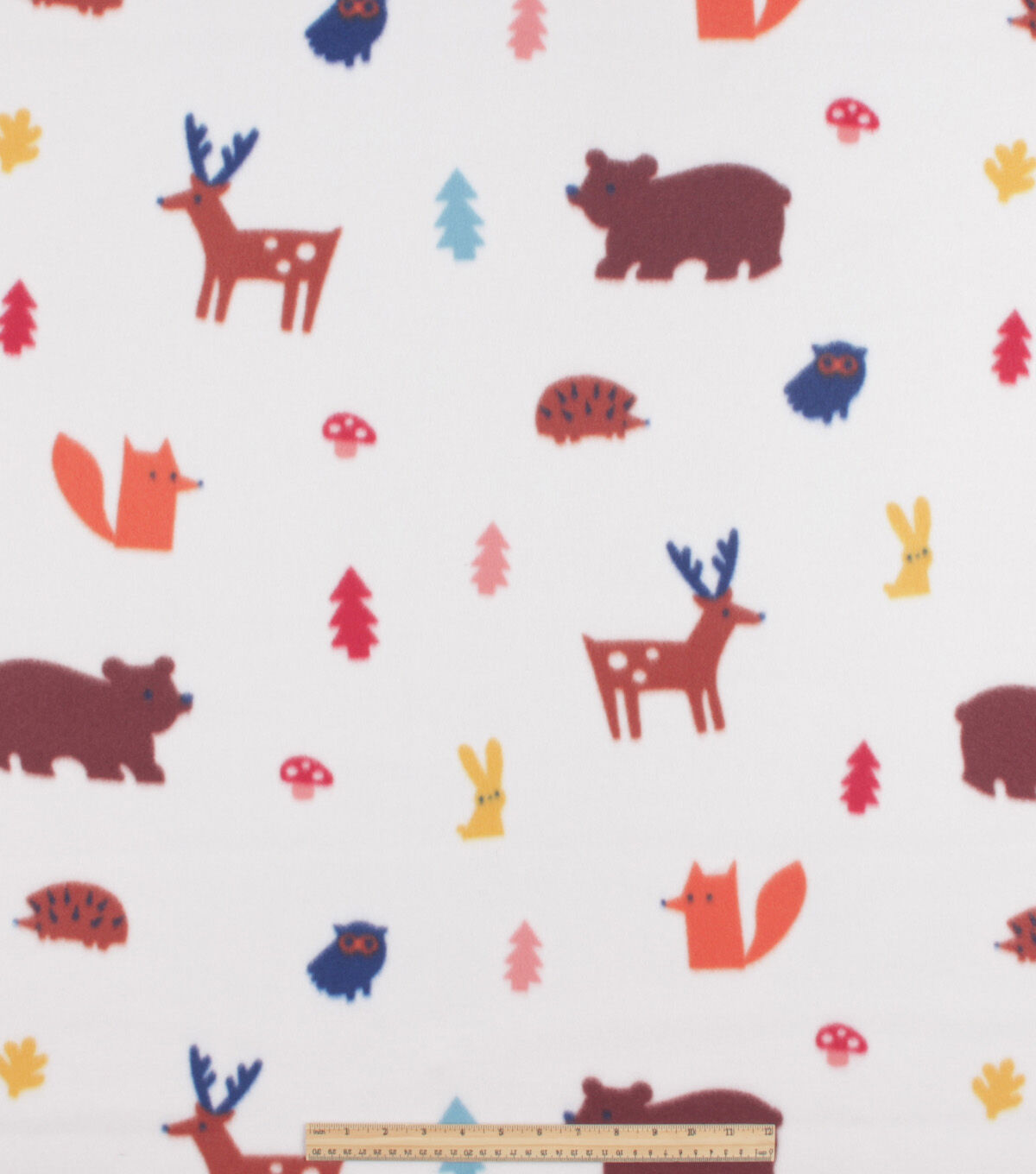 Woodland Animals Blizzard Prints Fleece Fabric