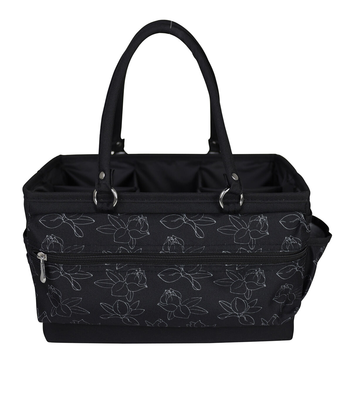 Everything Mary 12 White Floral on Black Deluxe Store & Tote