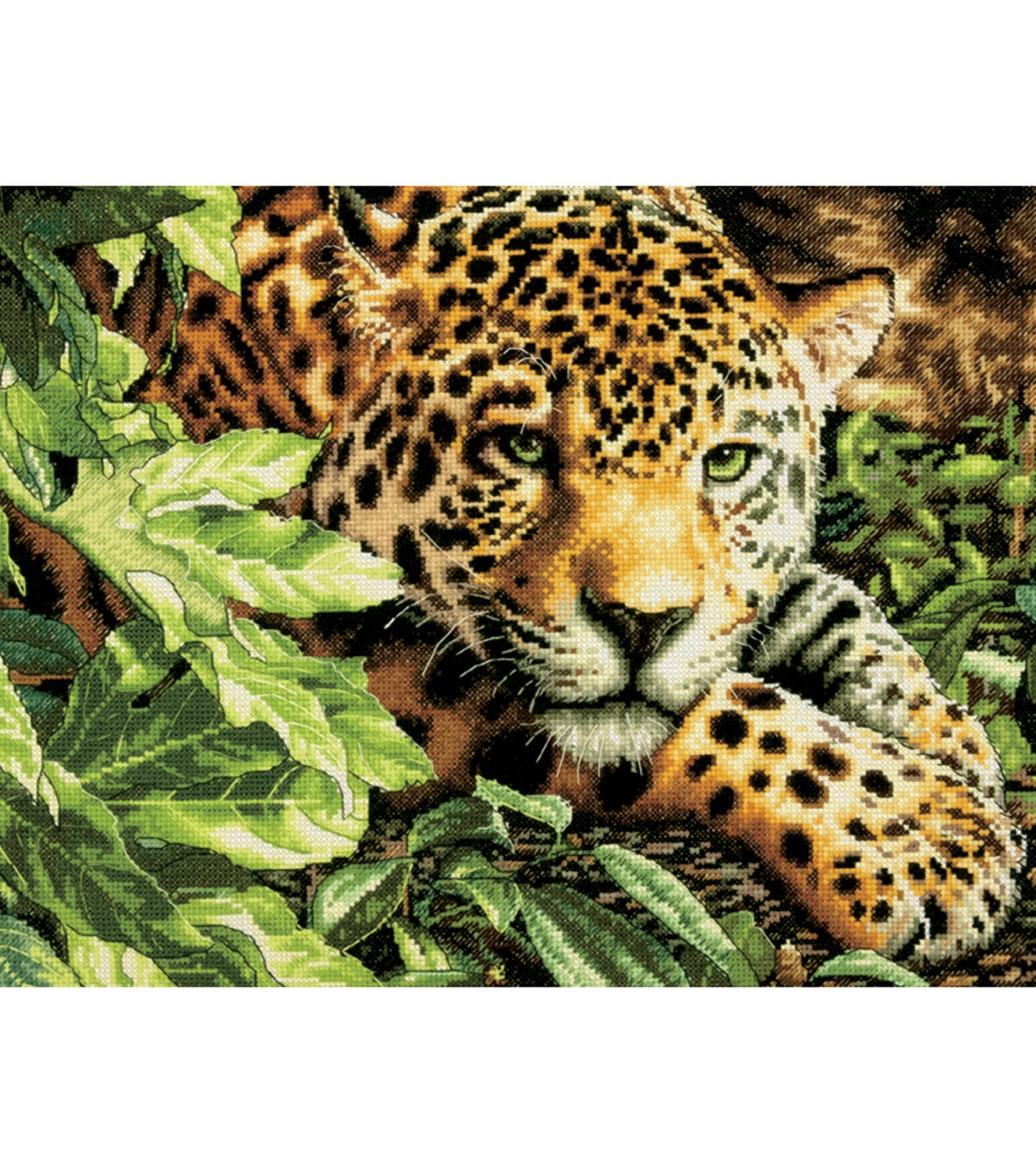 Dimensions 16 x 11 Leopard in Repose Counted Cross Stitch Kit