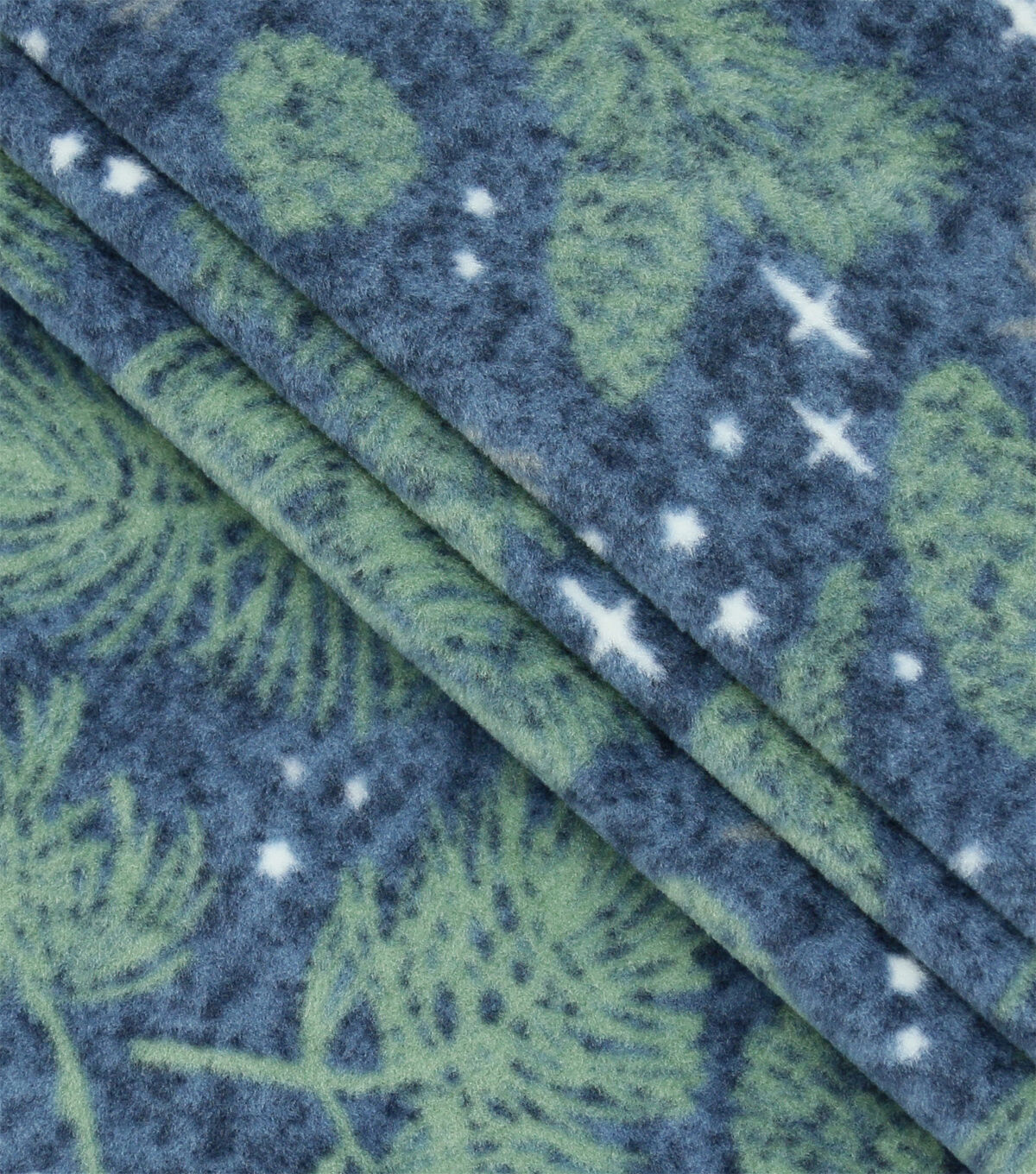 Blue Pinecone & Needles Luxe Fleece Fabric