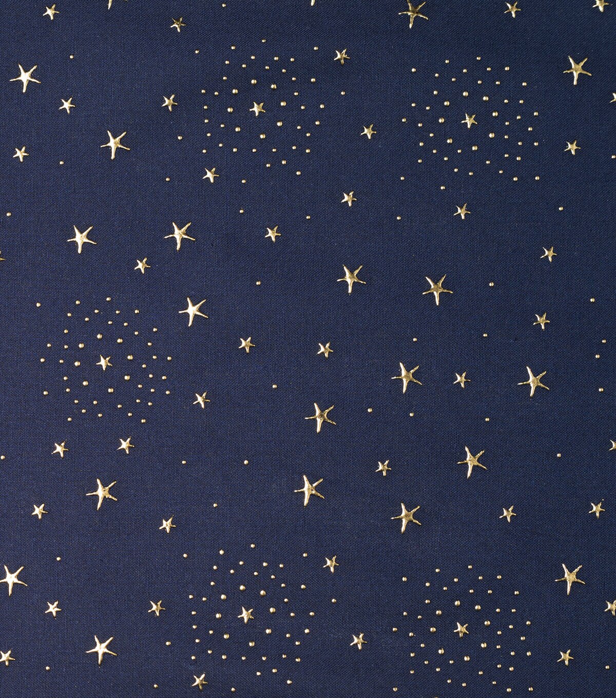 Gold Stars On Navy Dew Drop Patriotic Cotton Fabric