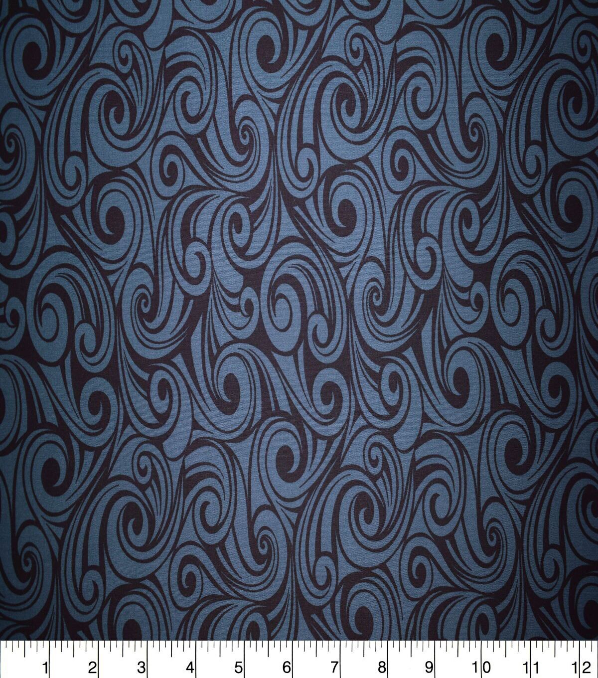 Navy Swirls Quilt Cotton Fabric by Quilter's Showcase