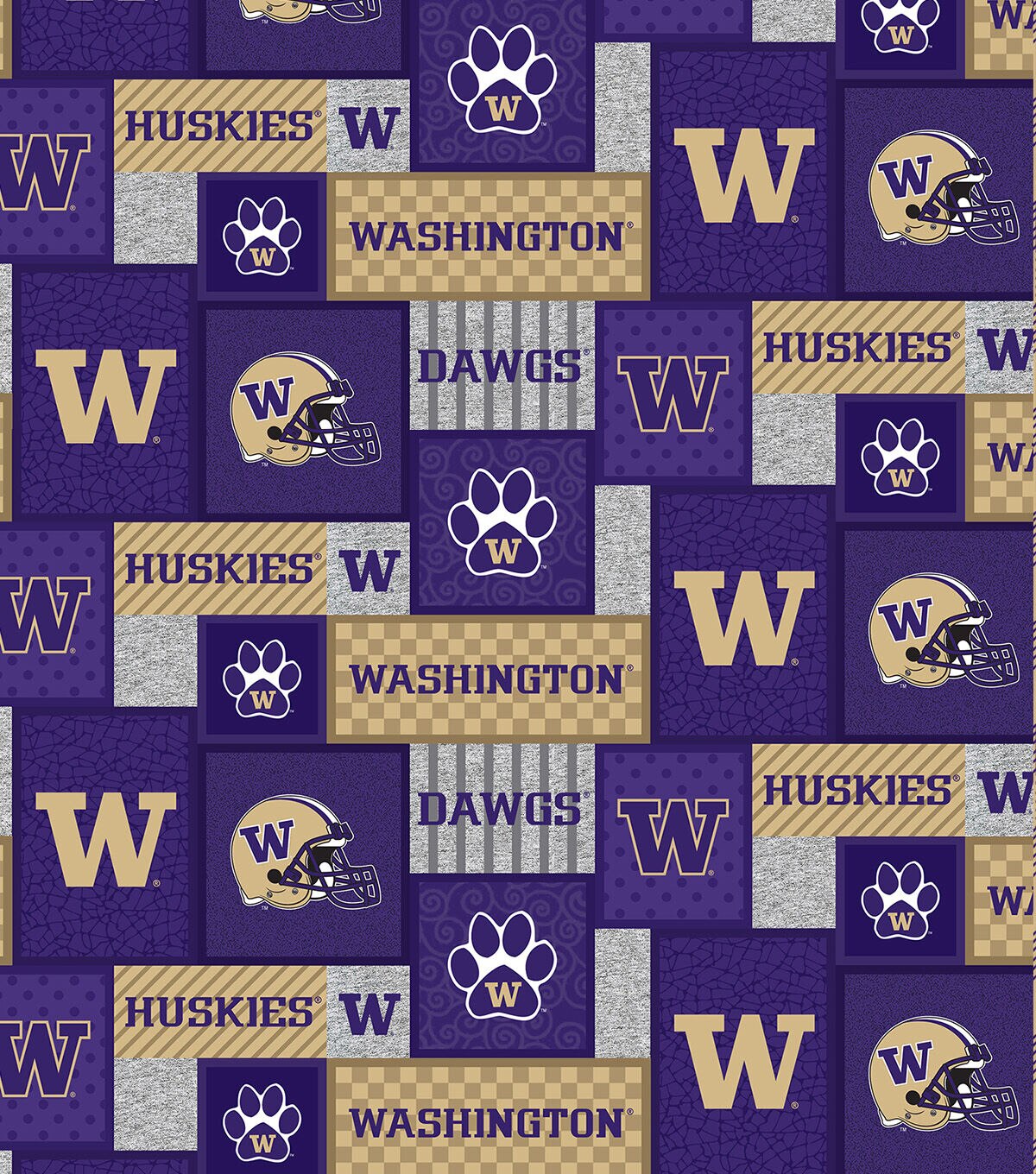 University of Washington Huskies Fleece Fabric College Patch