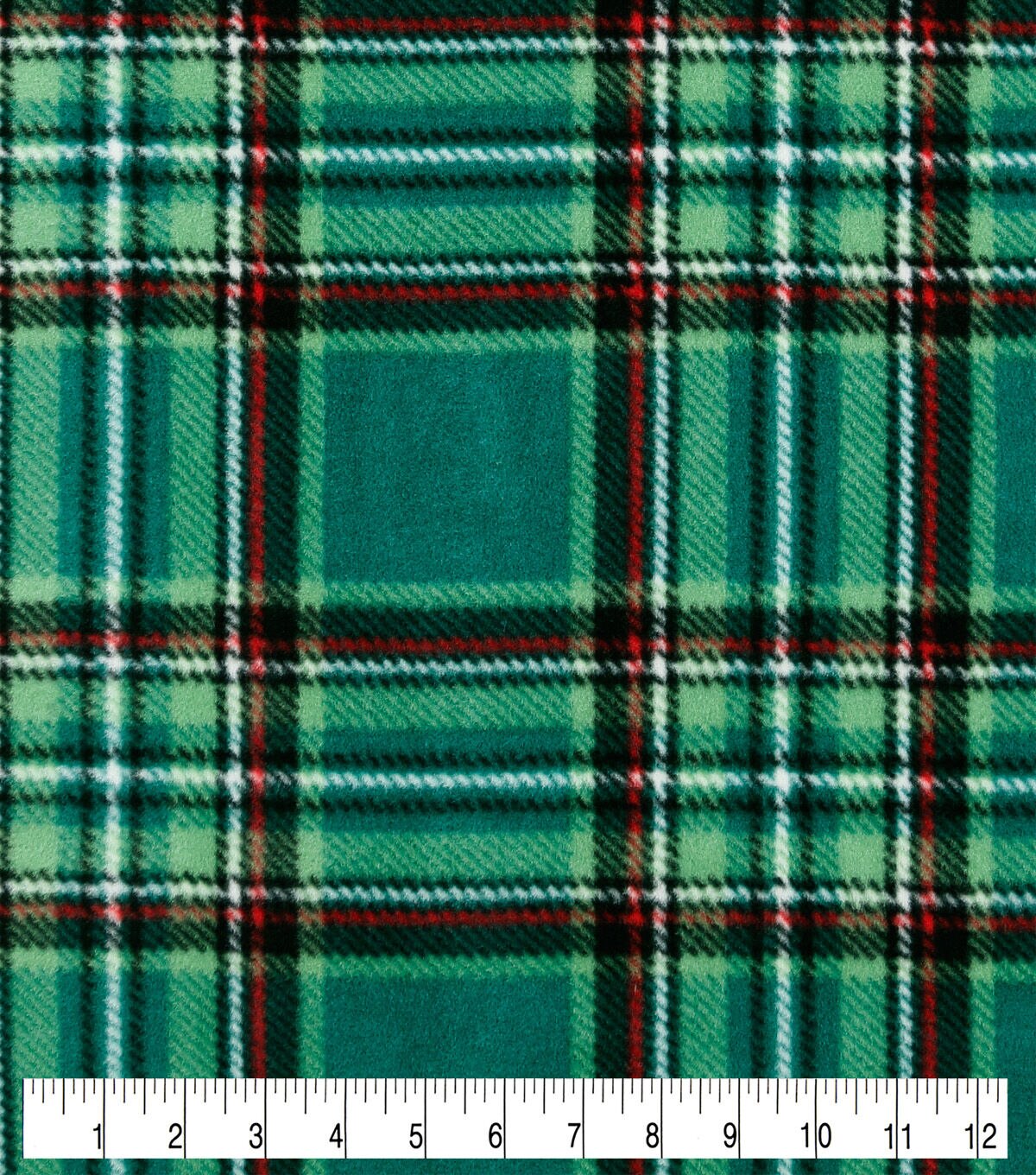 Christmas Green Plaid Anti Pill Fleece Fabric