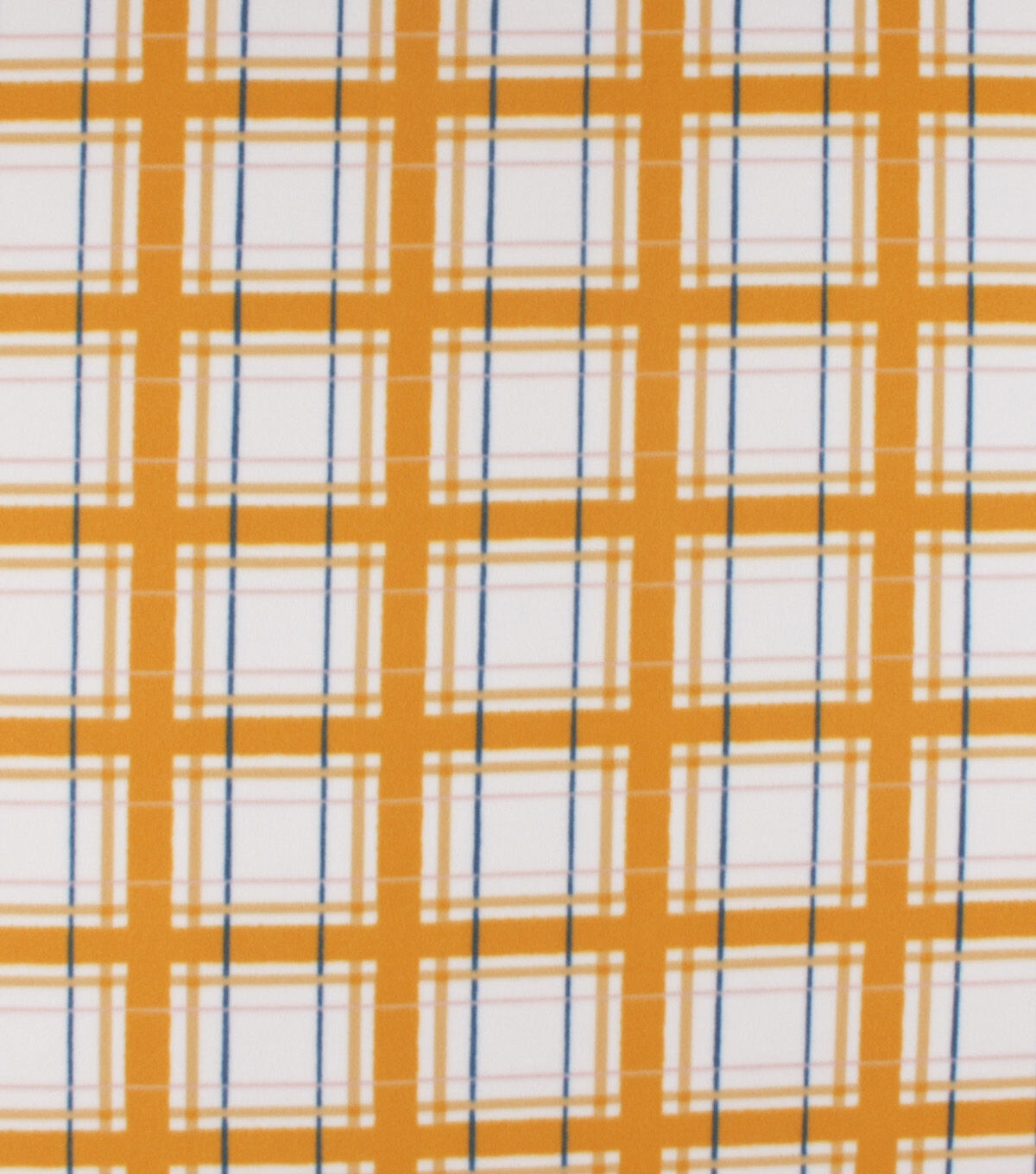 Large Fall Plaid Orange Blizzard Prints Fleece Fabric