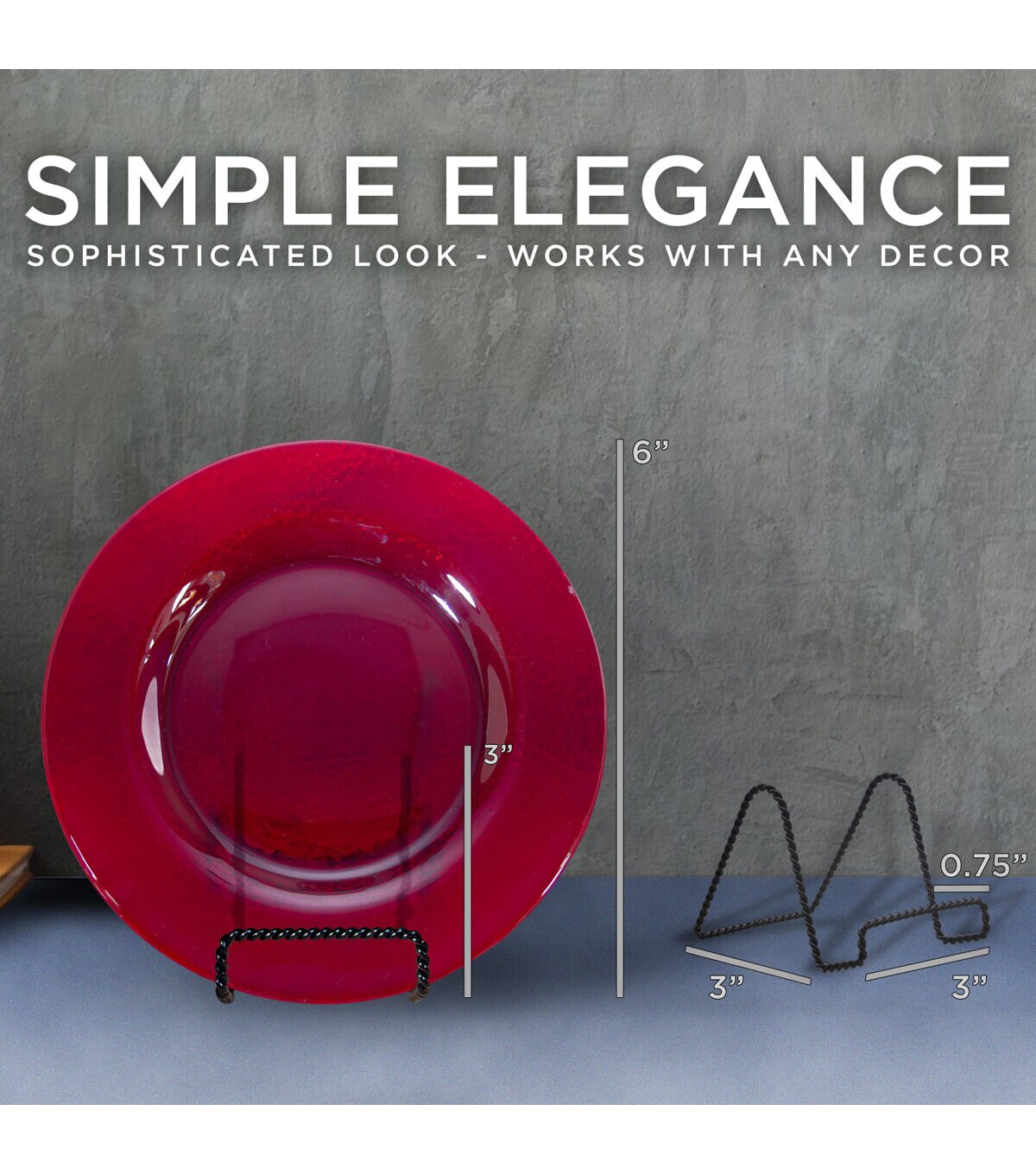 TRIPAR 3 Black Double Twisted Black Wire Picture Stand