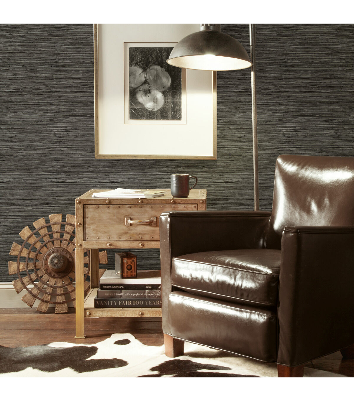 RoomMates Wallpaper Grey Grasscloth