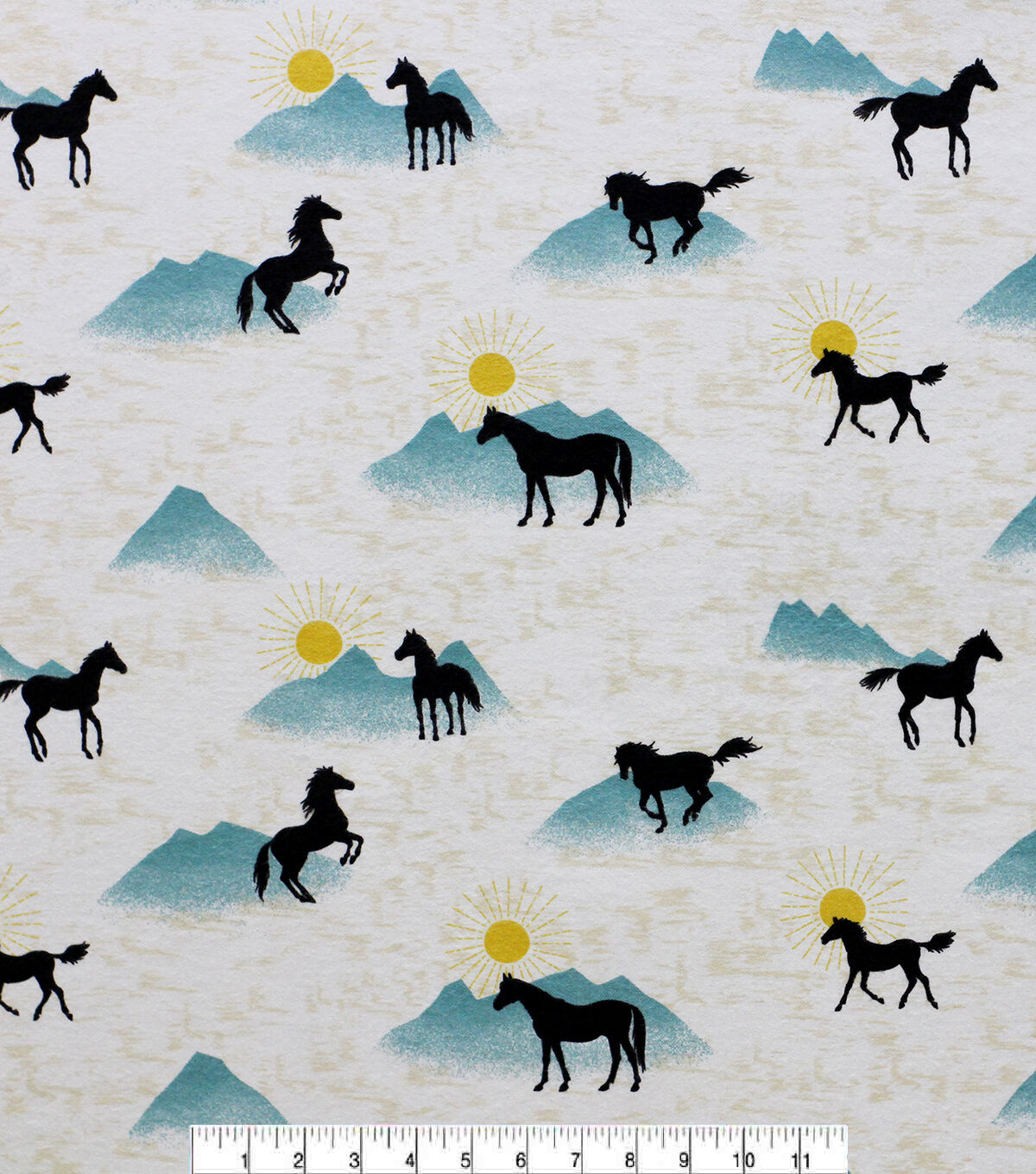 Horses & Mountains Super Snuggle Flannel Fabric