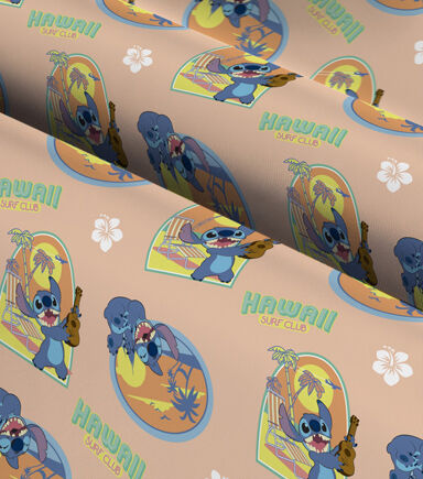 Lilo Stitch Hawaii Surf Cotton Knit Fabric