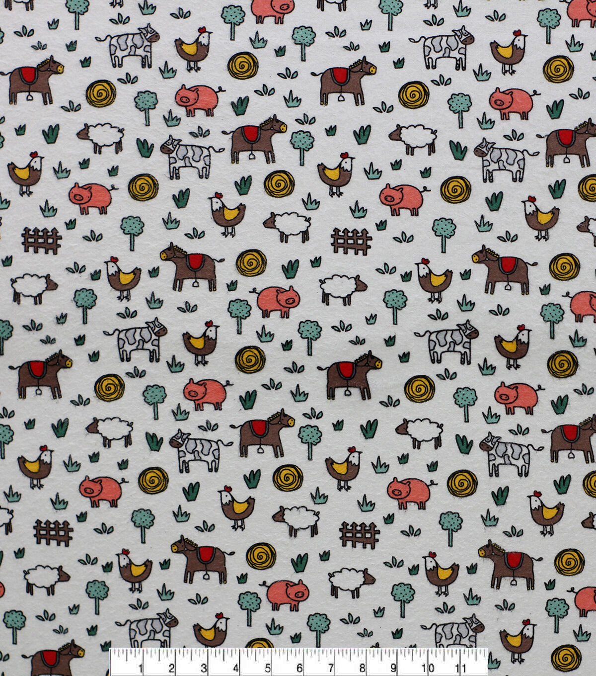 Farm Animal Doodles Super Snuggle Flannel Fabric