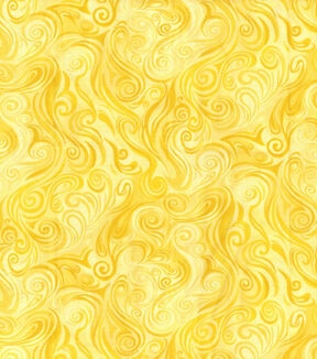 Yellow Bold Swirls Cotton Fabric by Keepsake Calico