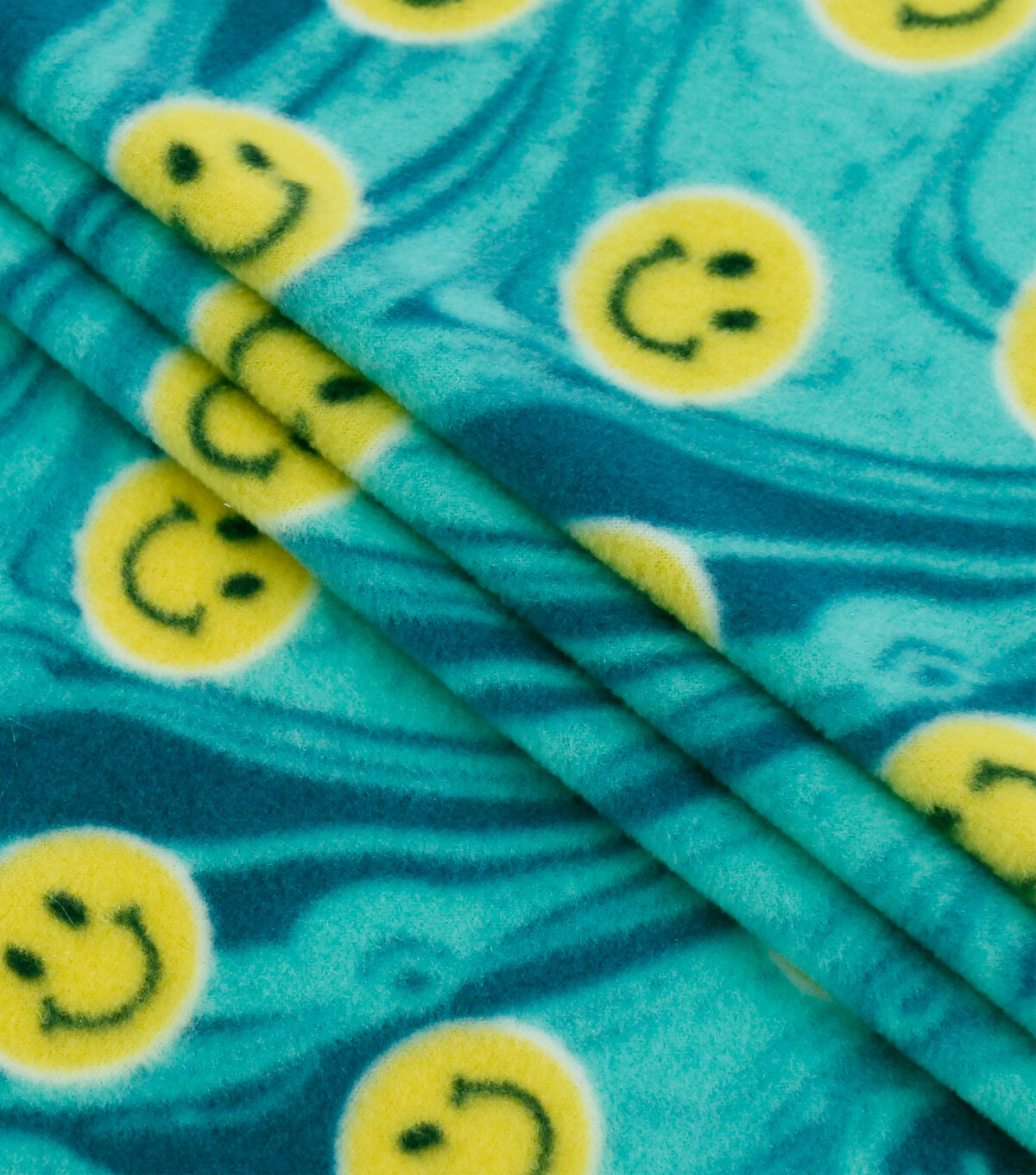 POP! Smile Face Lightweight Fleece Fabric