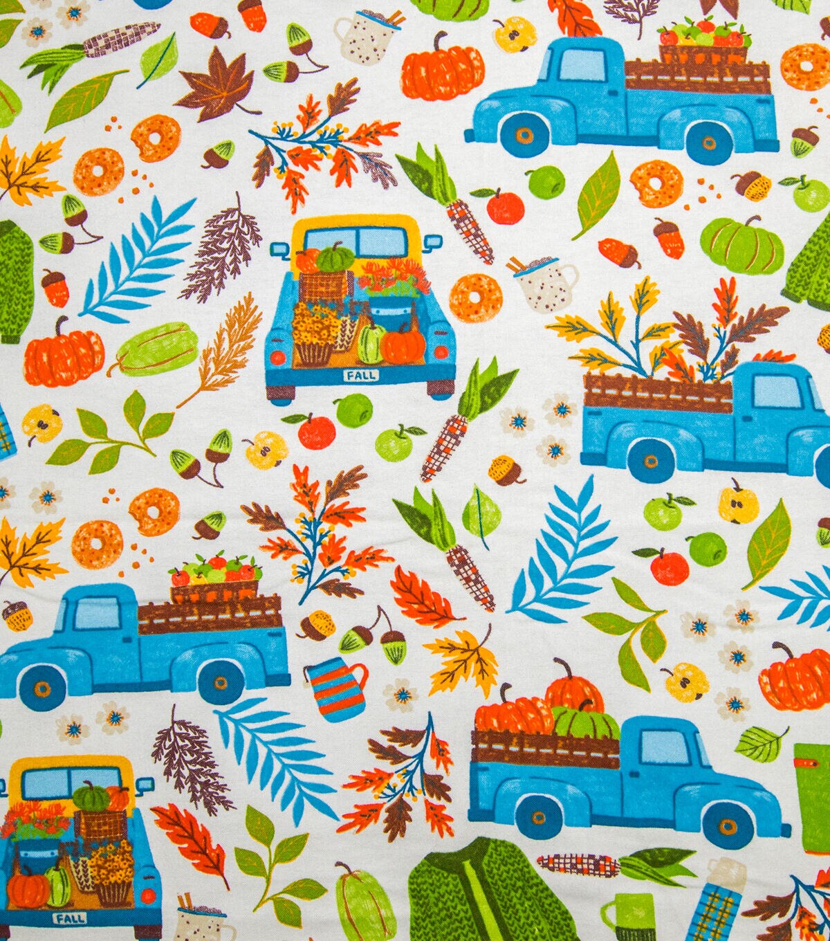 Fall Trucks & Icons Super Snuggle Flannel Fabric