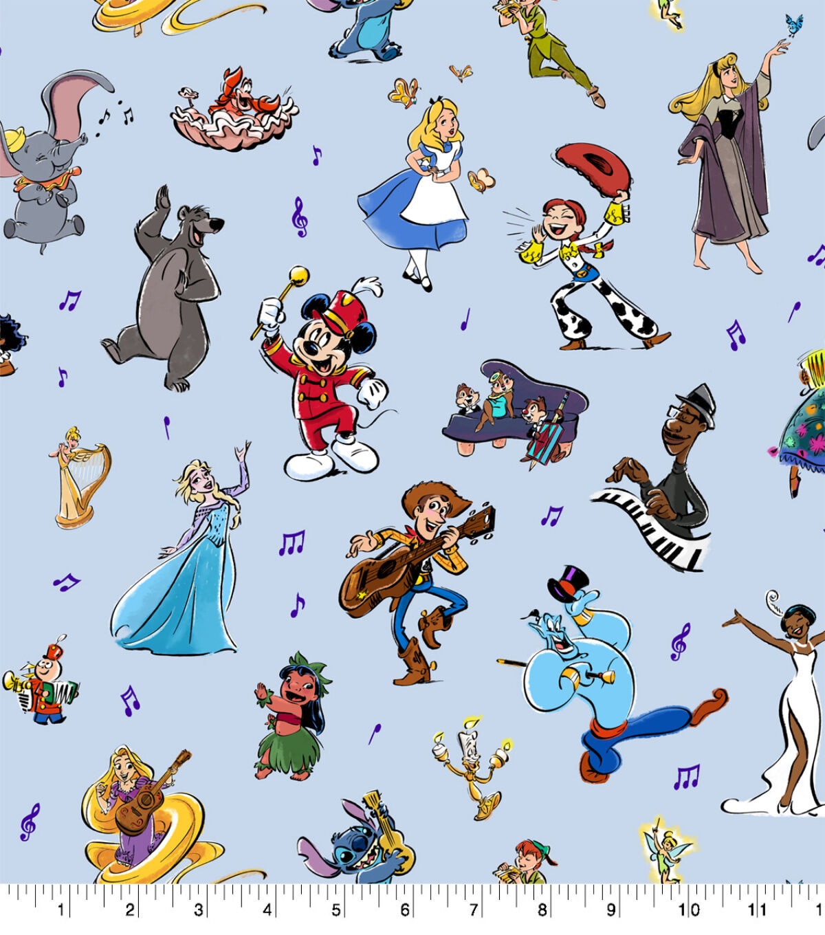 Disney Stylized Characters Cotton Fabric