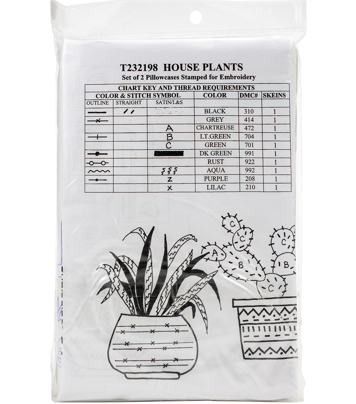 Tobin 30 x 20 House Plants Embroidery Pillowcases 2pk