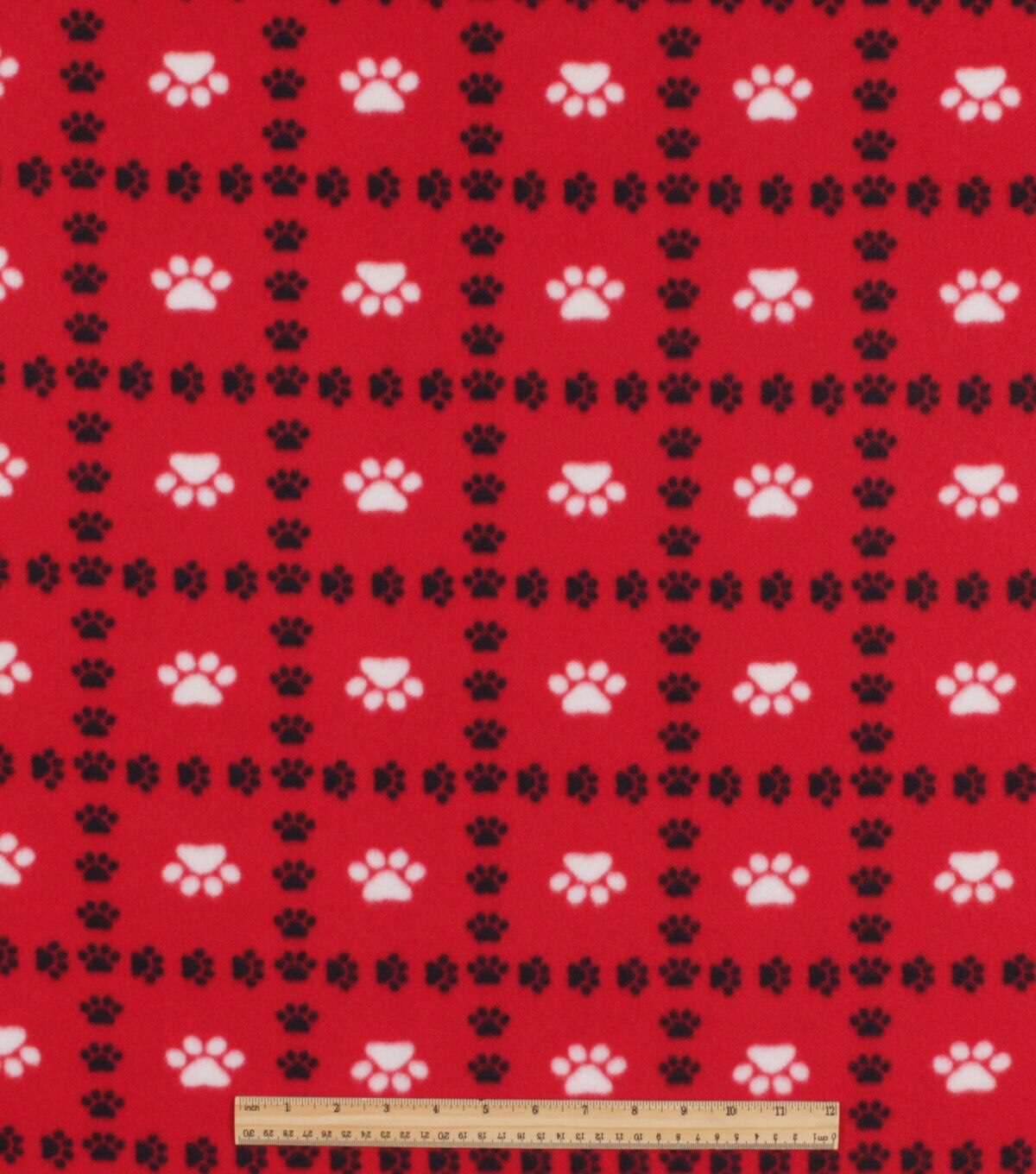 Paw Plaid Blizzard Prints Fleece Fabric