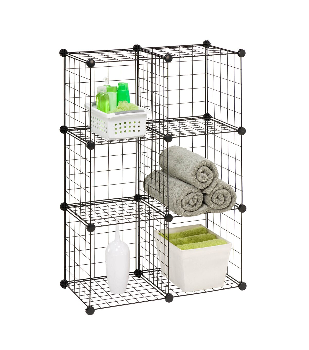 Honey Can Do 29 x 43 Black 6 Cube Modular Storage Organizer