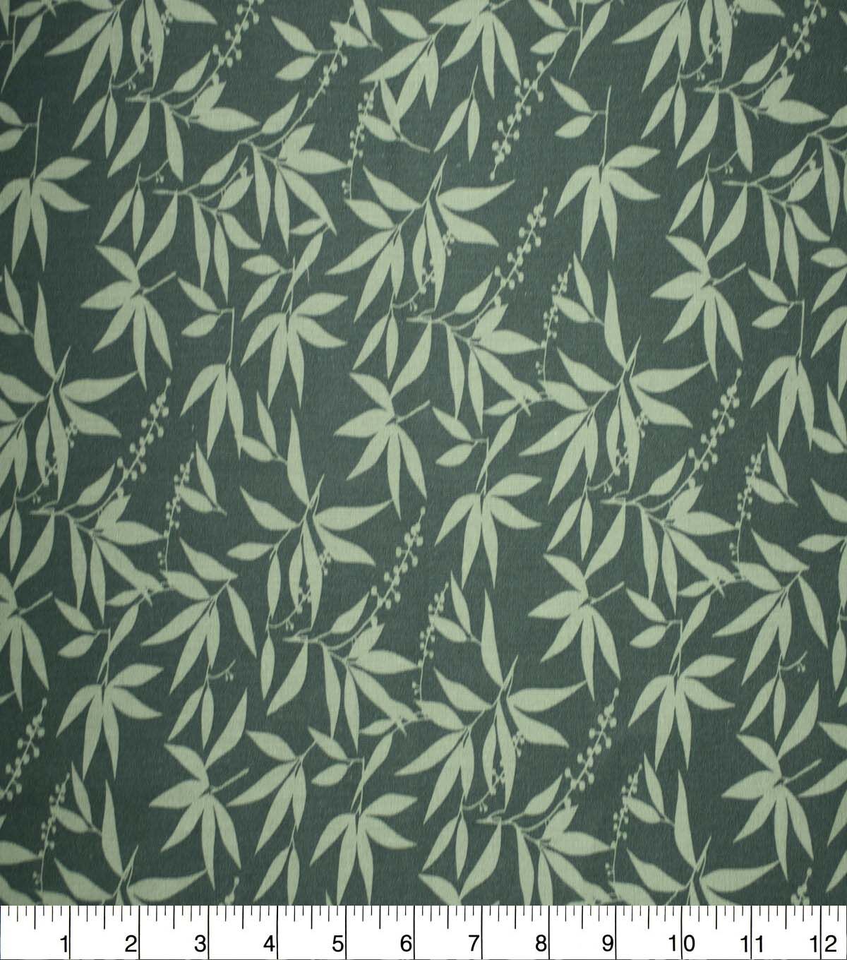 Leaves on Green Cotton Fabric by Quilter's Showcase