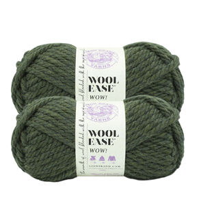 Lion Brand Jumbo Wool Ease WOW 66yds Jumbo Acrylic Yarn 2 Bundle