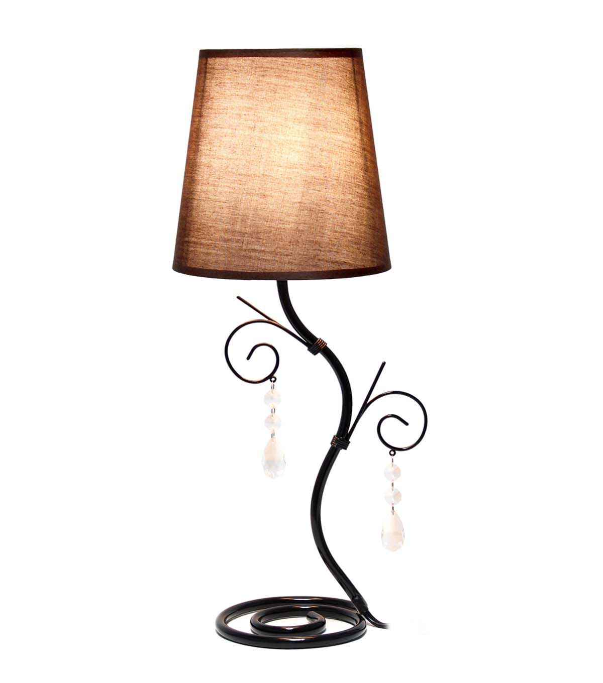 All The Rages 19 Metal Winding Desk Lamp With Brown Fabric Shade