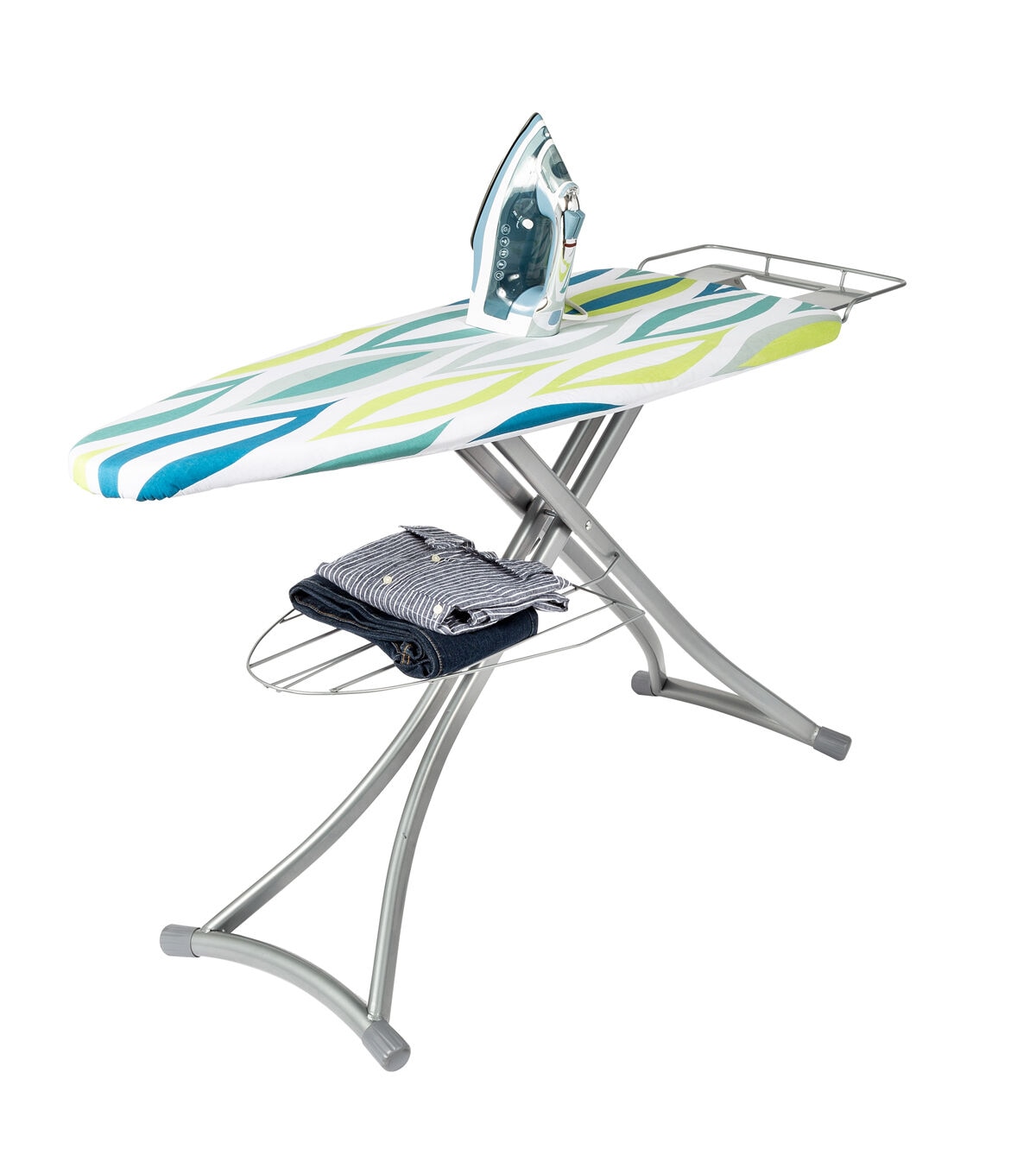 Honey Can Do 59 Multicolor Folding Ironing Board With Rest & Shelf