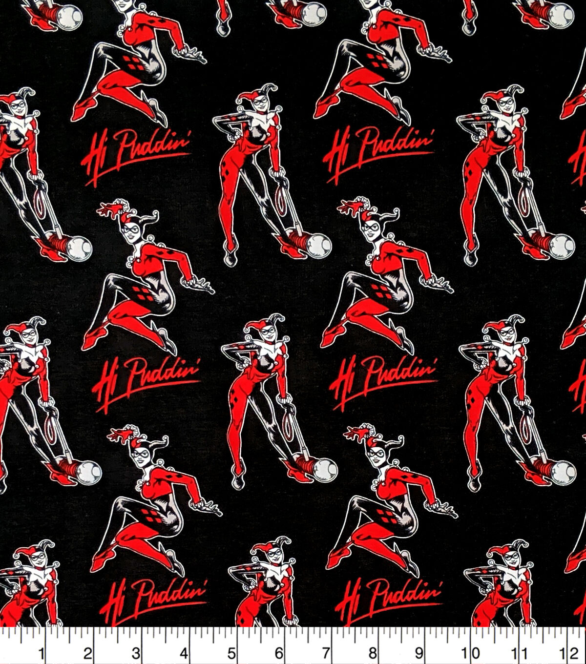 Harley Quinn Knit Cotton Fabric Hi Puddin