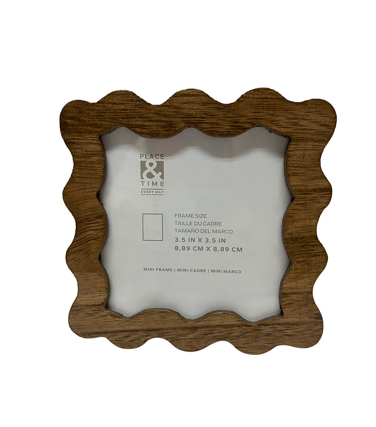 3.5 Brown Wood Wavy Edge Tabletop Picture Frame by Place & Time