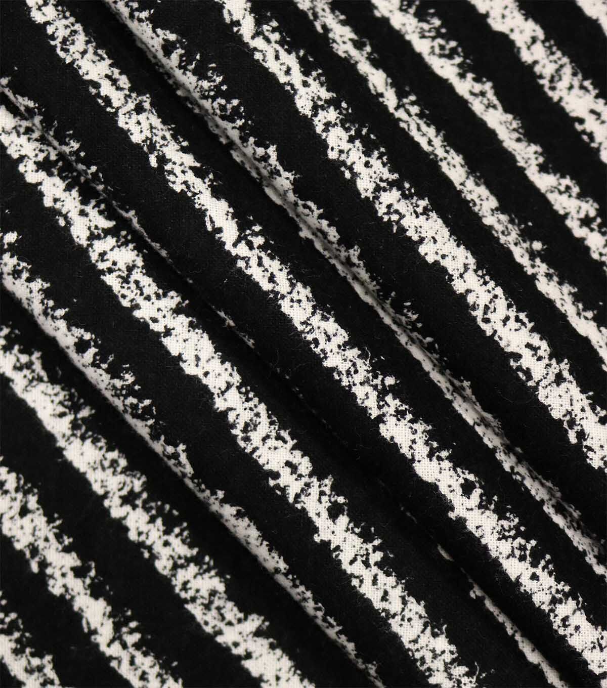 Black & White Diagonal Stripe Super Snuggle Flannel Fabric