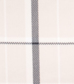 Peach Black Plaid Blizzard Fleece Fabric