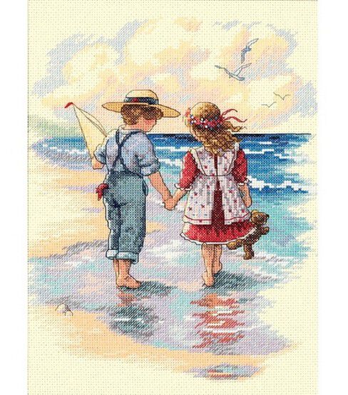 Dimensions 9 x 12 Holding Hands Counted Cross Stitch Kit