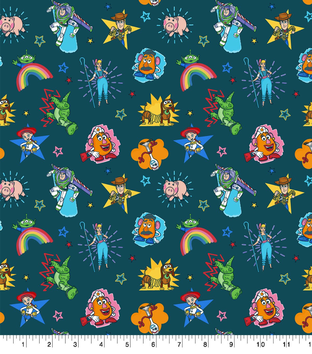 Disney Toy Story Star Action Cotton Fabric