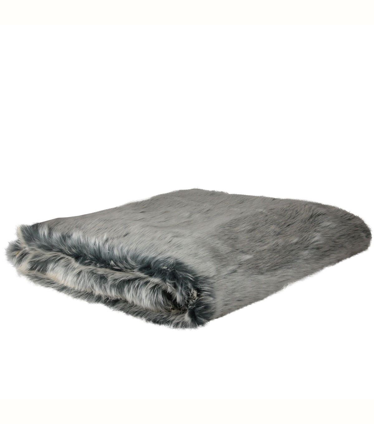 Northlight Faux Fur Gray Solid Rectangular Throw Blanket 50 x 60