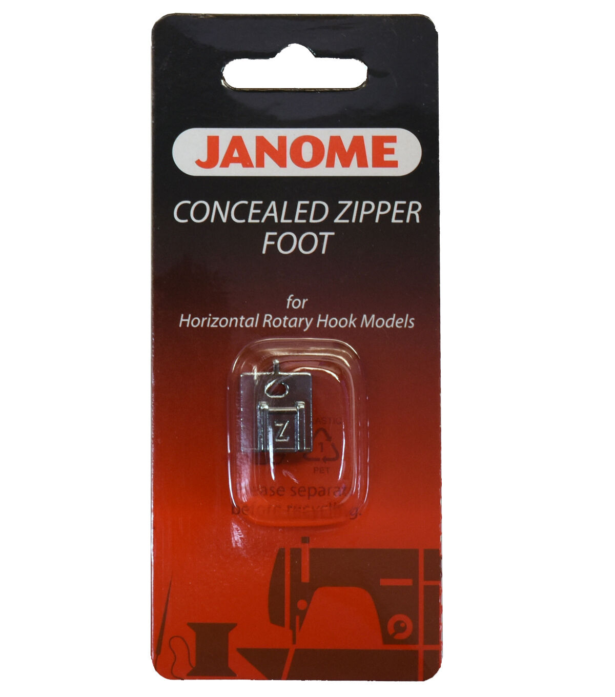 Janome Concealed Zipper Presser Foot For Horizontal Rotary Machines