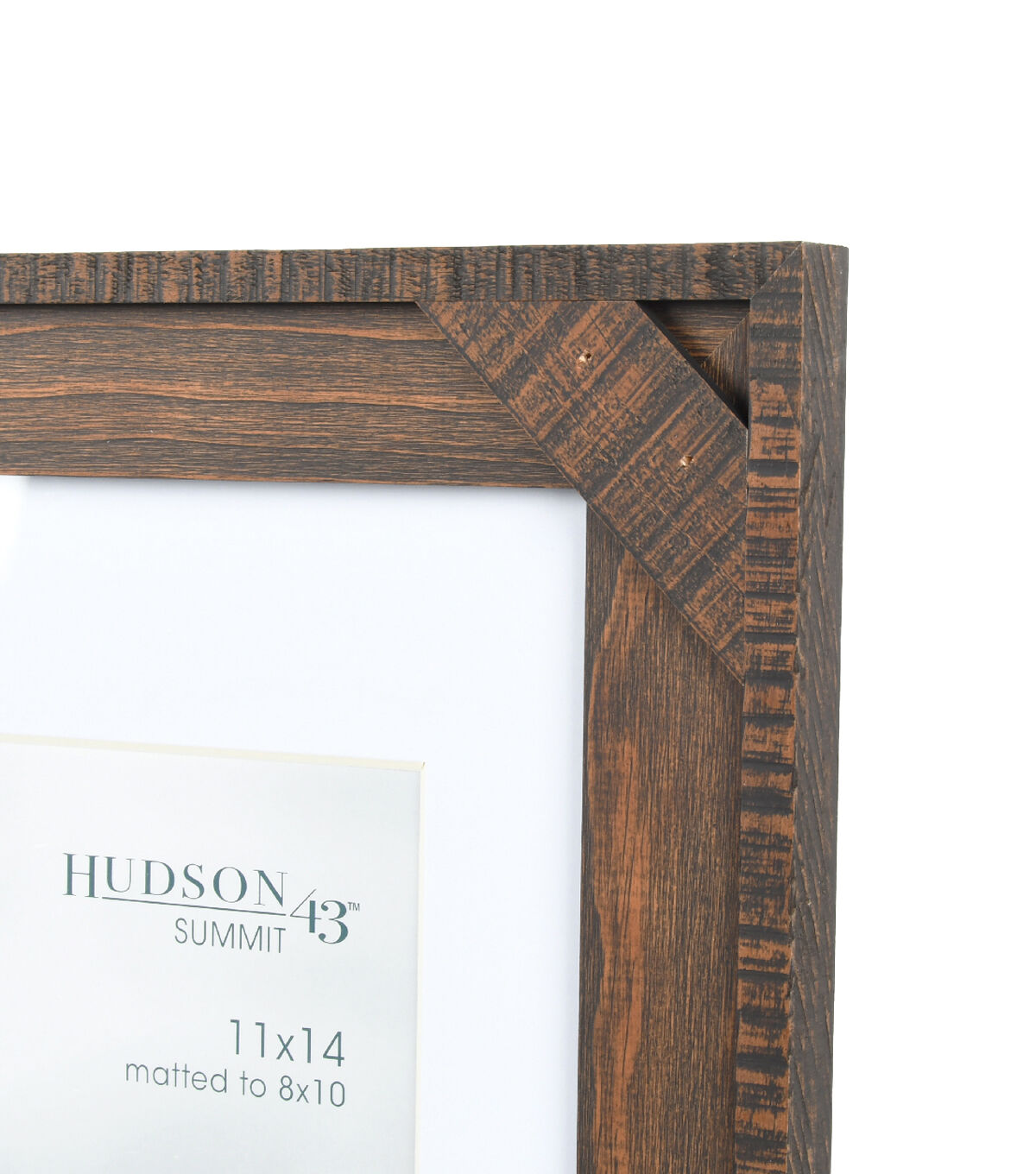 8x10 Walnut Crosshatch Wood Wall Frame with Mat