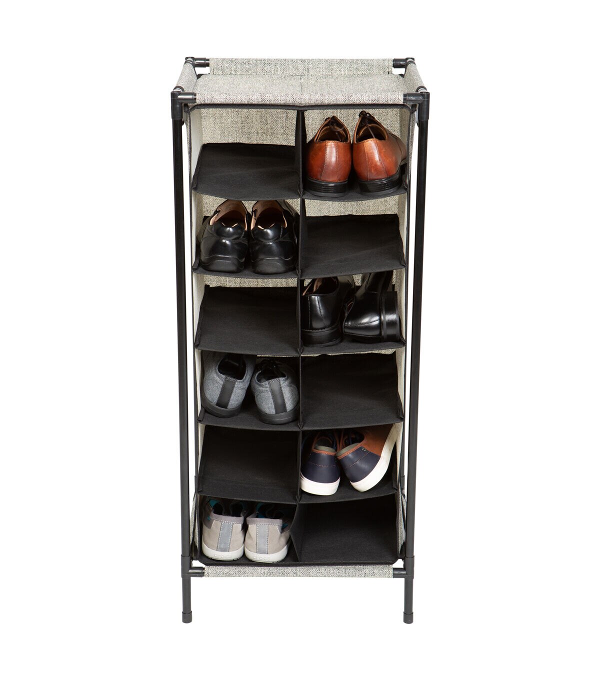 Simplify 38 Black 12 Section Shoe Organizer