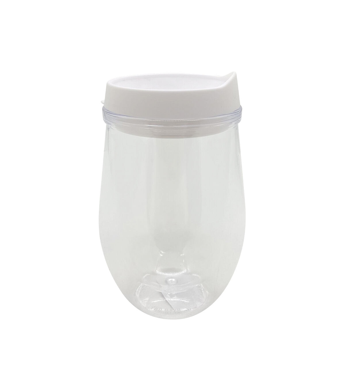 12oz White Transparent Plastic Wine Tumbler by Happy