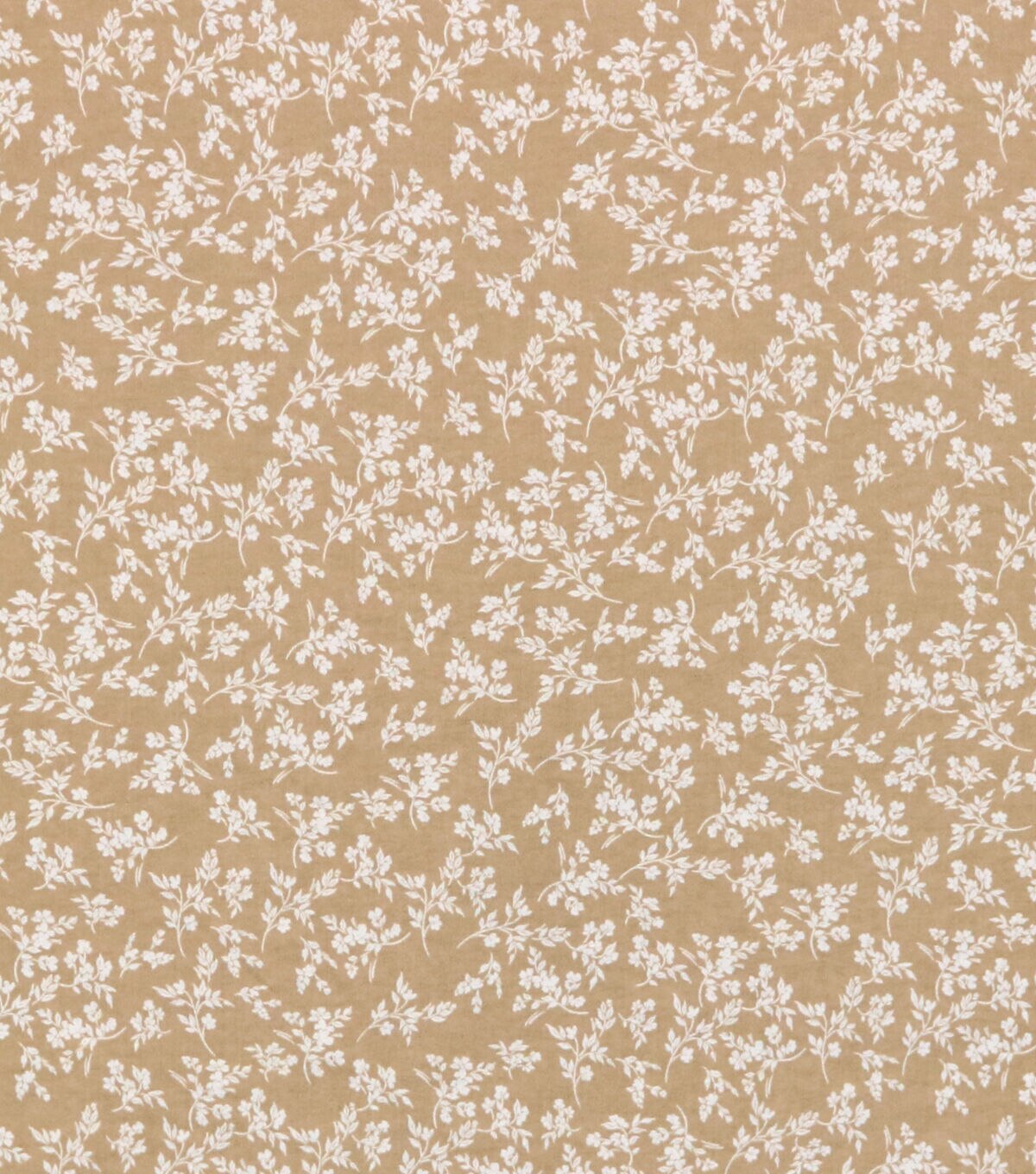 Floral Tan 108 Wide Flannel Fabric