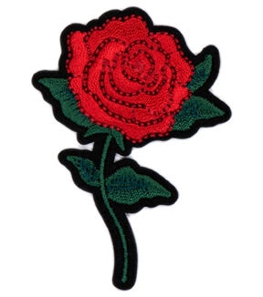 2.5 x 1.5 Red Rose Iron On Patch by hildie & jo