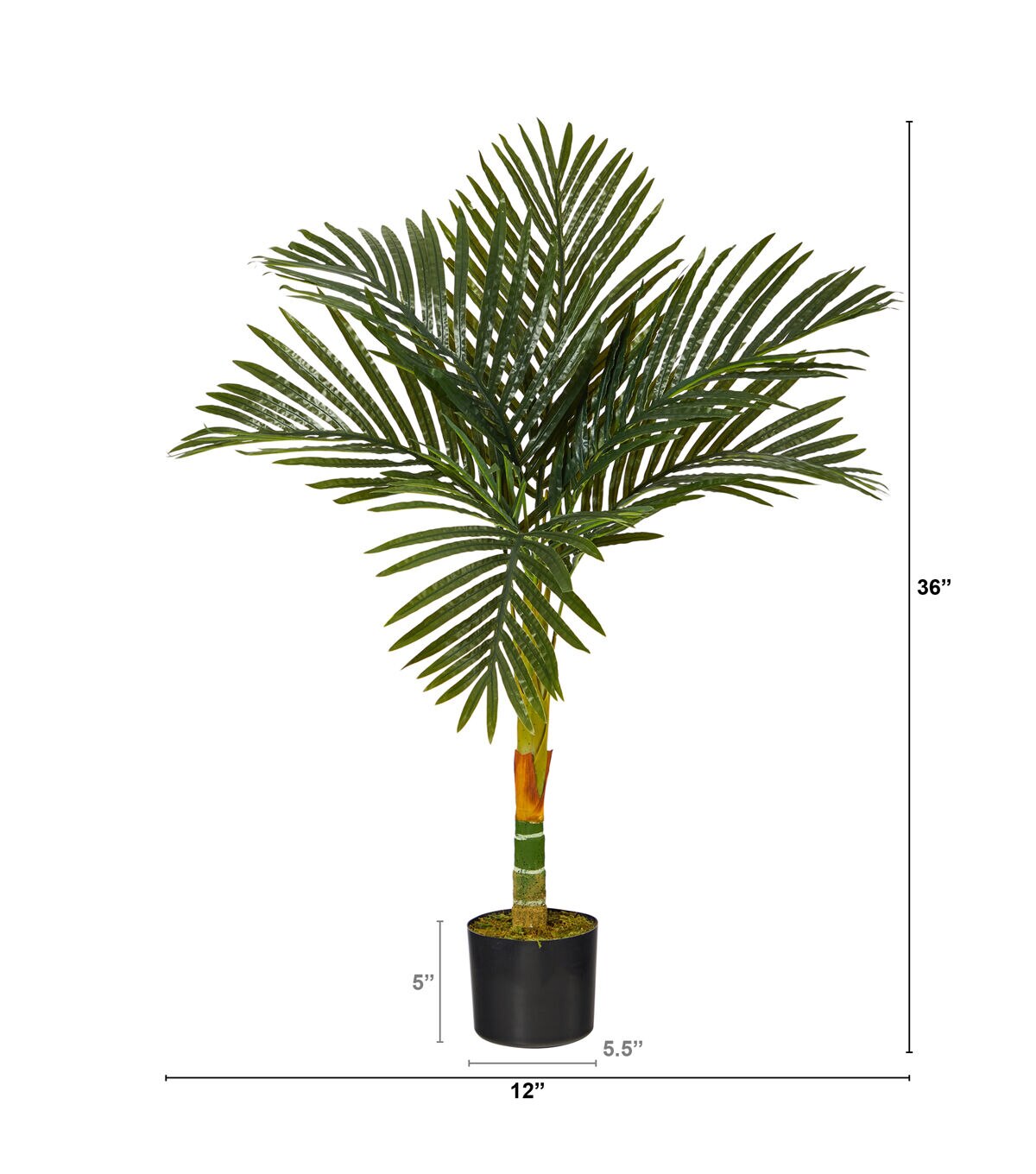 Nearly Natural 3ft. Golden Cane Artificial Palm Tree