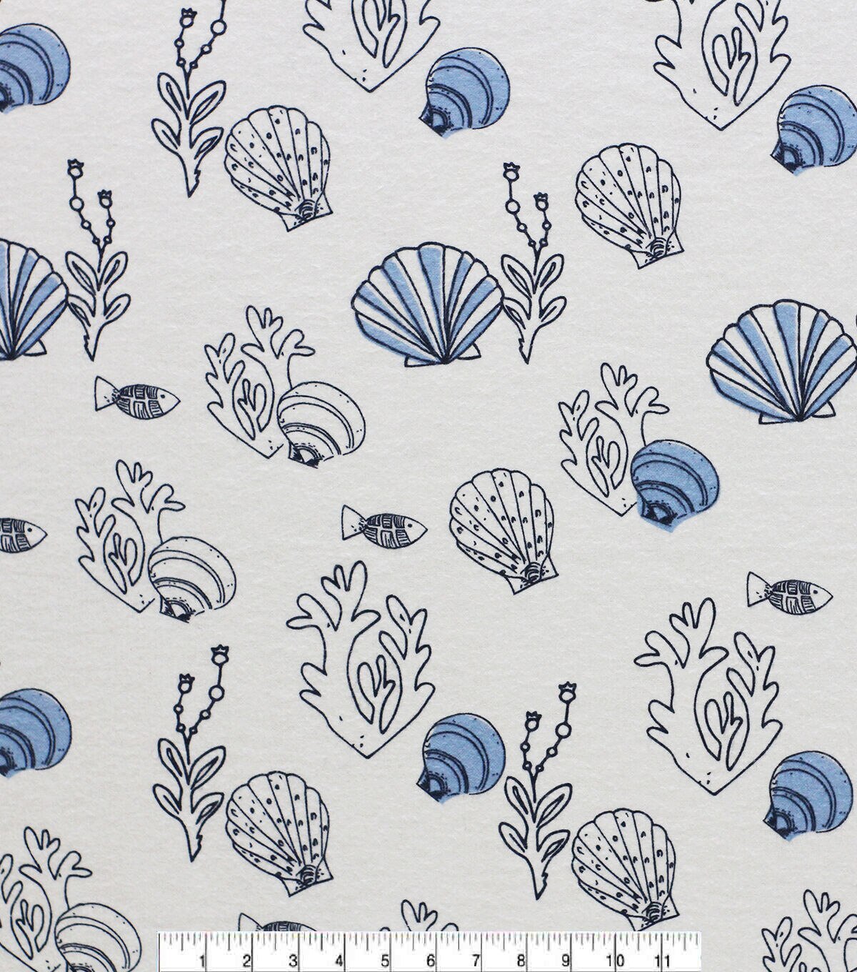 Super Snuggle POP! Fish & Shells Flannel Fabric