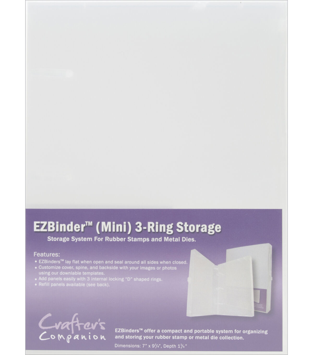 Crafter's Companion 7 x 9 Clear 3 Ring Enclosed Binder