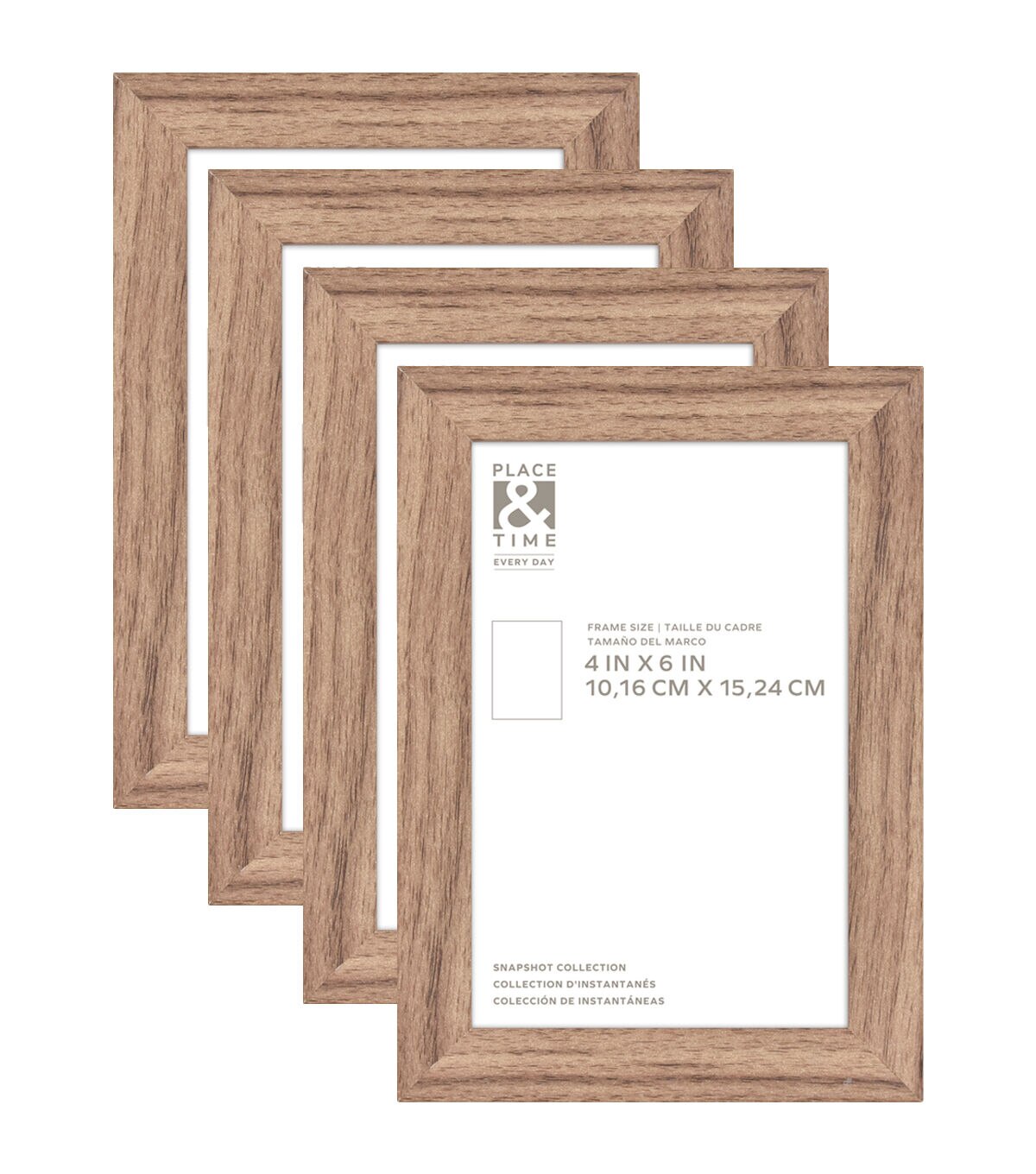 4 x 6 Walnut Tabletop Picture Frames 4pk by Place & Time