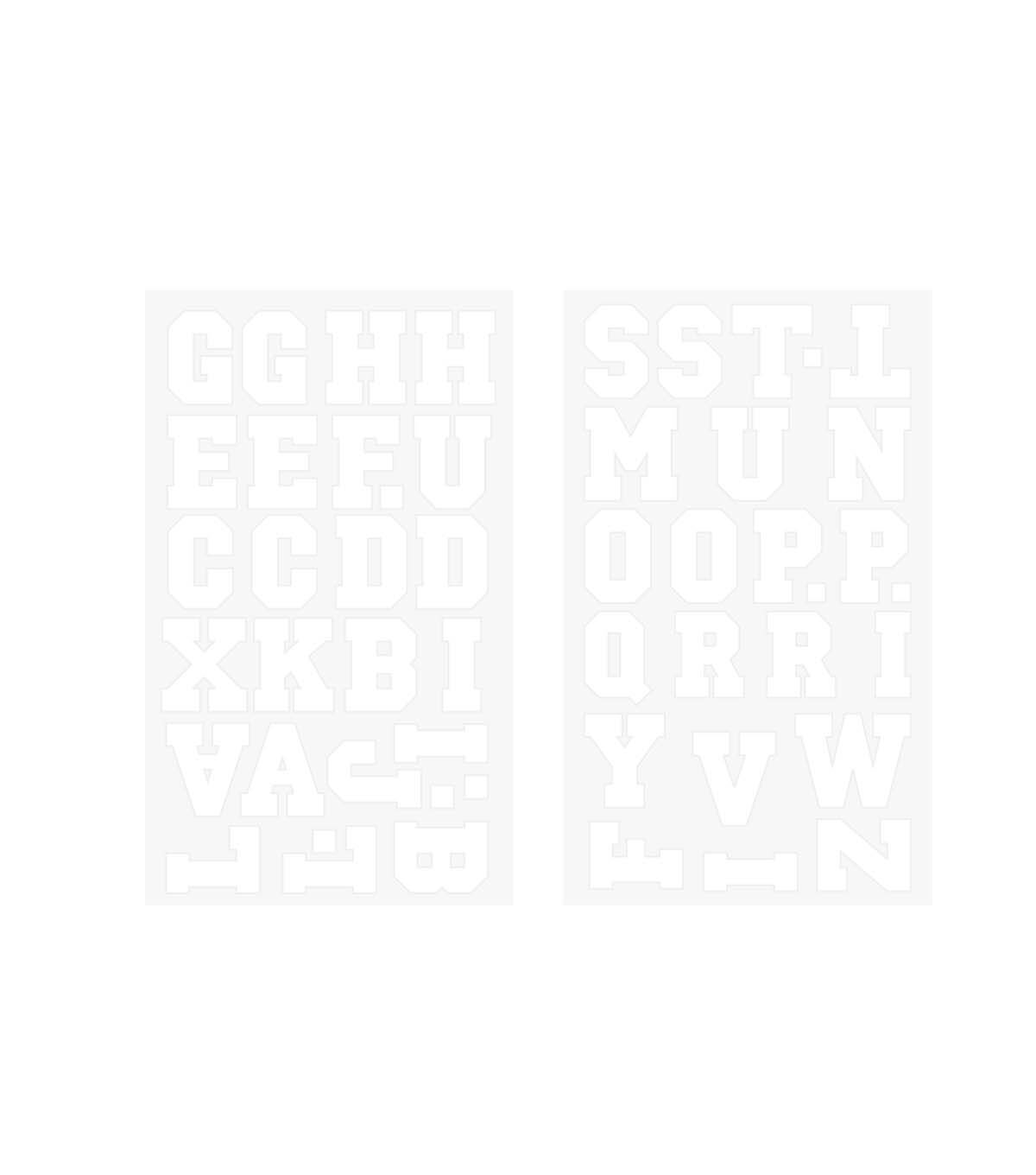 1.5 Athletic White Iron On Letters 2 Sheets by hildie & jo