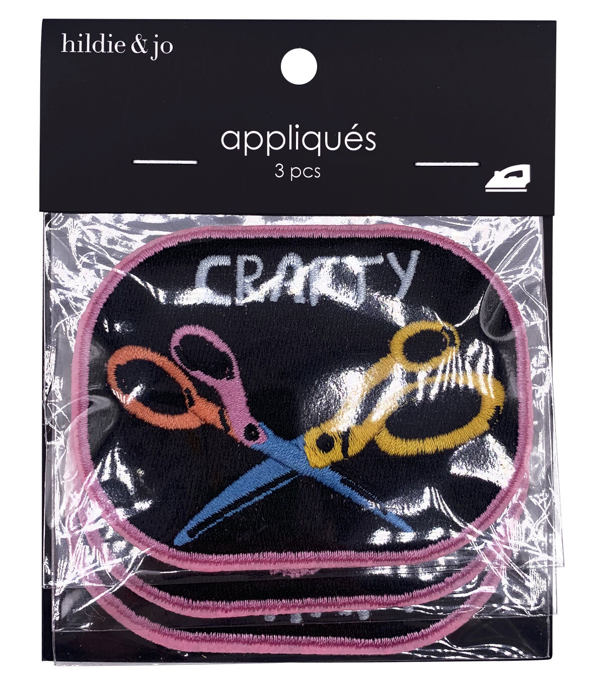 2.5 x 3 Crafty & Sew Happy Iron On Patches 3ct by hildie & jo