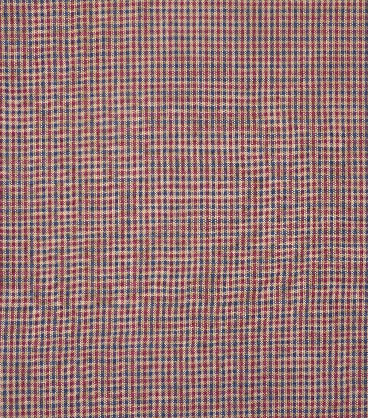 Red Mini Check Yarn Dyed Patriotic Cotton Fabric
