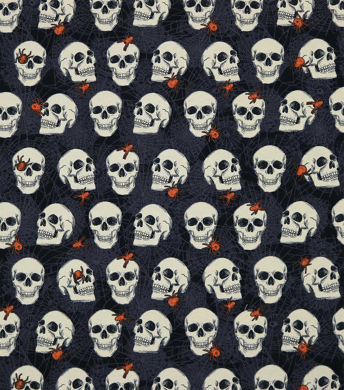 Spiders & Skulls On Black Super Snuggle Flannel Fabric