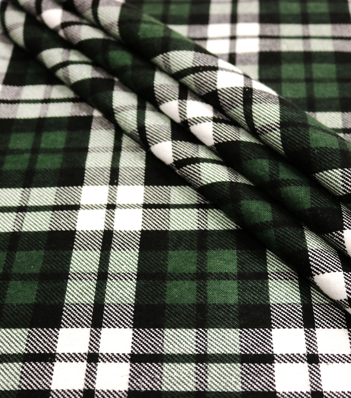 Green White Plaid 108 Wide Flannel Fabric